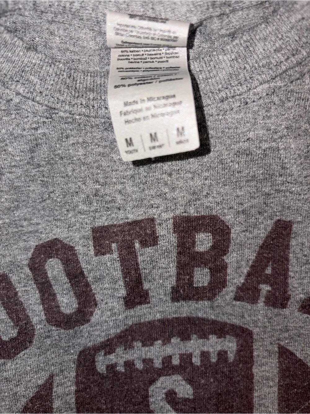 Gray 'Football & Family' Short Sleeve Tee Youth M